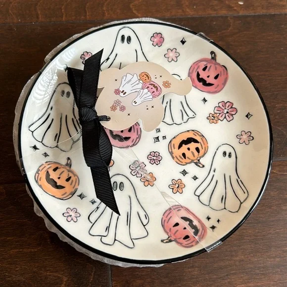 Potters Studio Set Of 4 Appetizer Dessert Plates New Jackolantern 6” - Picture 2 of 2